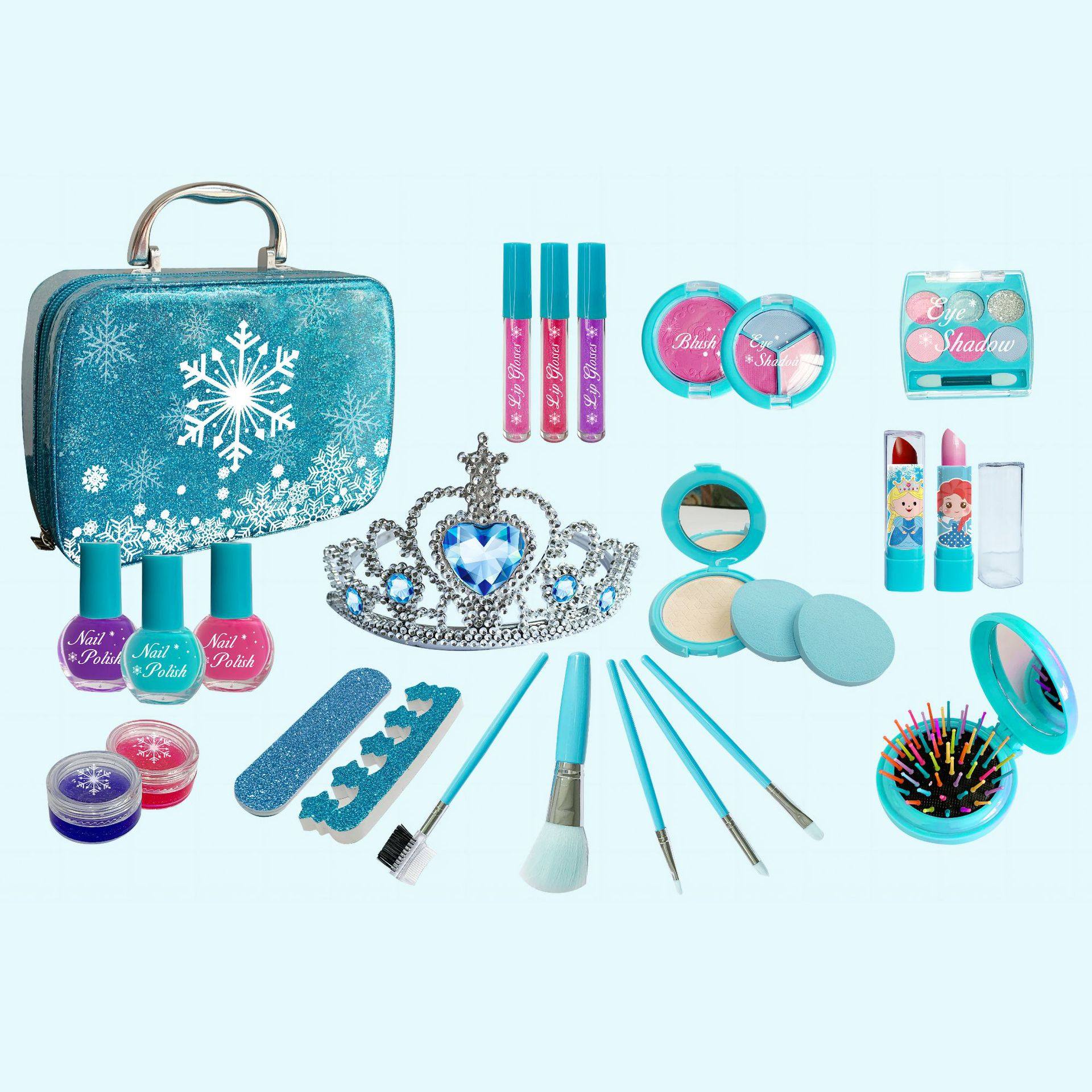 Amazon's New DIY Kidsren's Tattoo Ice and Snow Pack Makeup Princess Play House Performance Manicure Blush Set