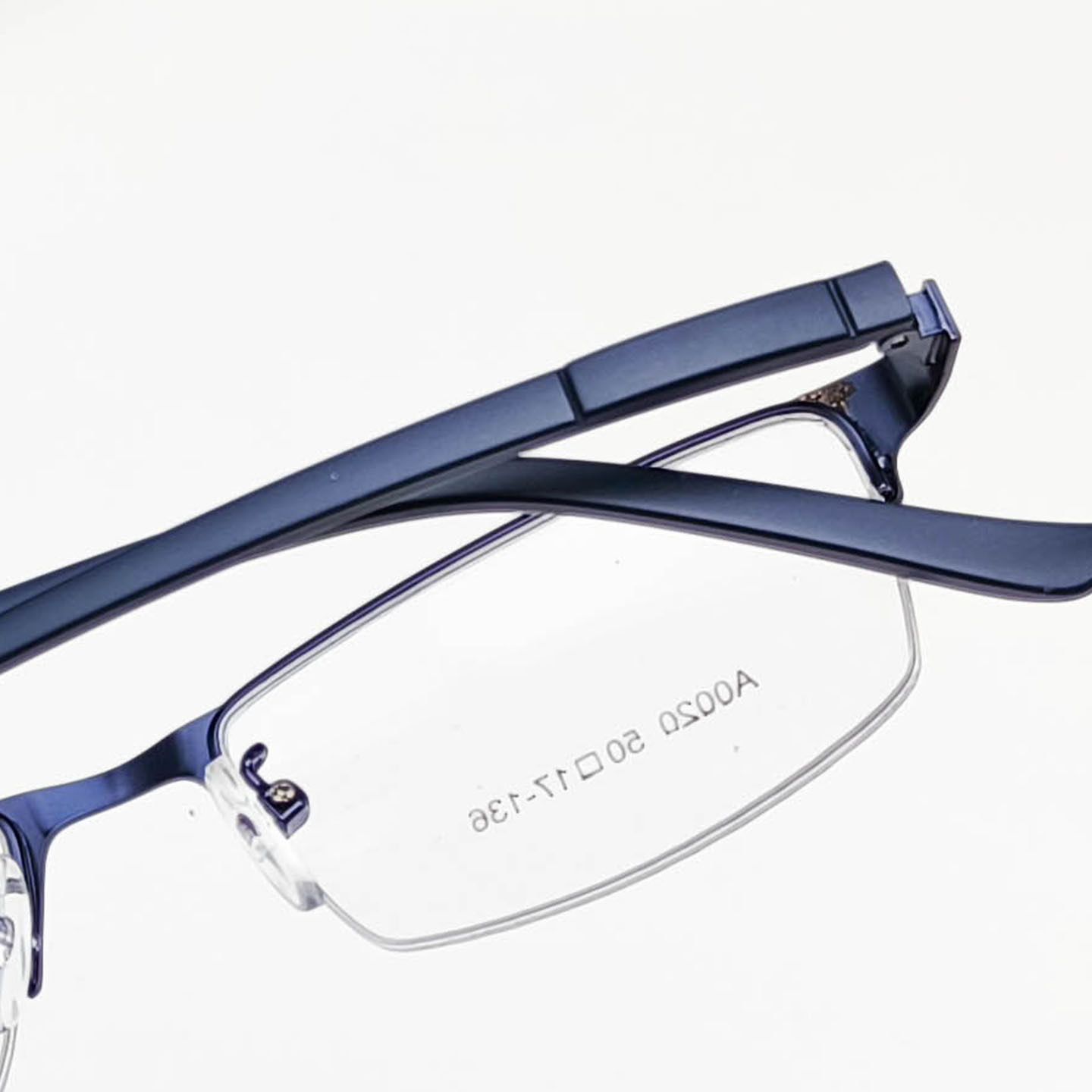 Wholesale Small Half-Frame Business Men's Glasses Store Express Delivery Ultra-Light Glasses Frame Metal Steel Leather Square Myopia Danyang Glasses