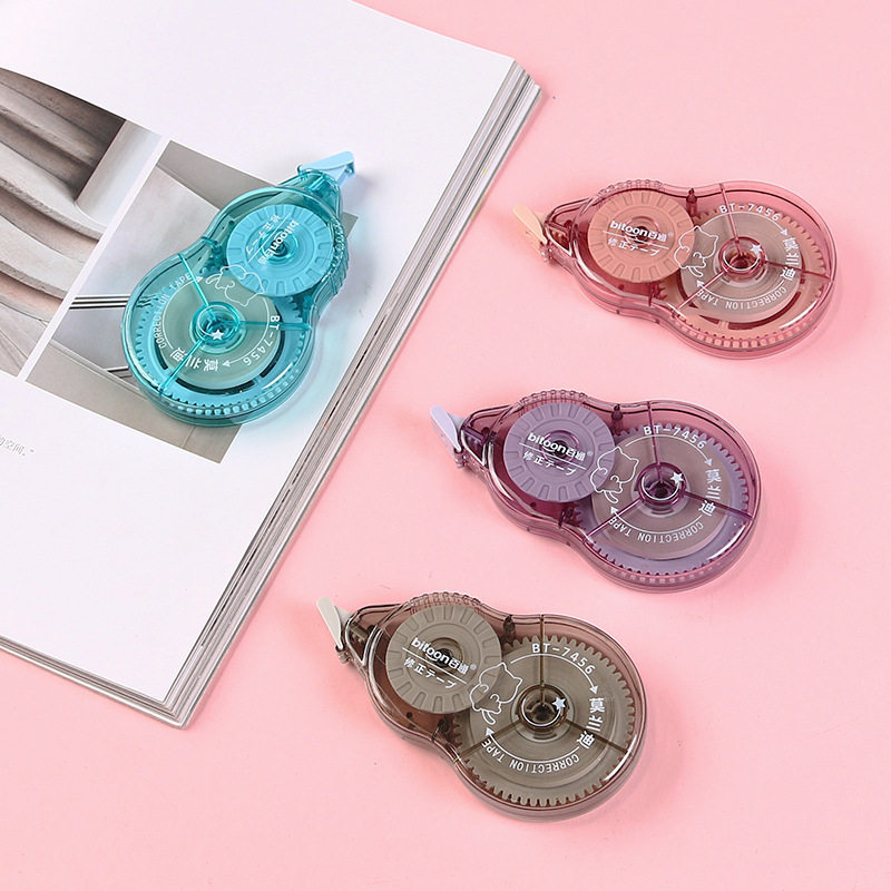 Bai Tong 7456 Morandi Correction Tape Affordable Pack 7457 Large Capacity Pet Core Correction Tape Correction Tape 30m