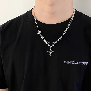 Cold Style Black Cross Accessories Chain Splicing Necklace Women Ins Niche Accessible Luxury High-End Clavicle Chain Trend