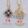 Buchi Classic Palace Style Double-Sided Four-Leaf Clover Lace Floral Necklace Niche Design Earrings High-End Clavicle Chain