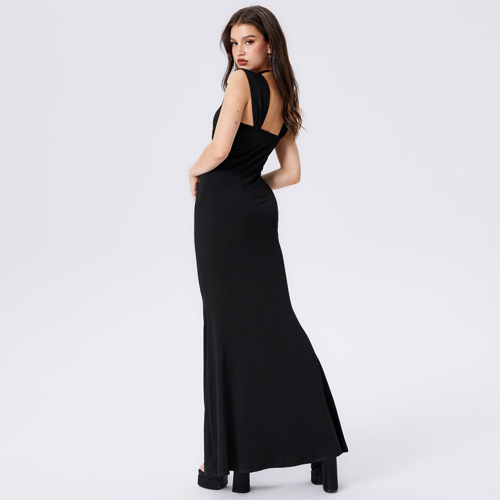 Bodycon Mermaid Dress Square Neck Sleeveless Slim Fit Long Length Evening Wear or Special Occasions Wholesale