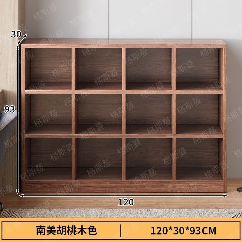 原木色书柜格子柜组合柜展示柜家用客厅收纳柜落地置物柜书架柜子