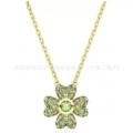 Dancing clover green diamond necklace