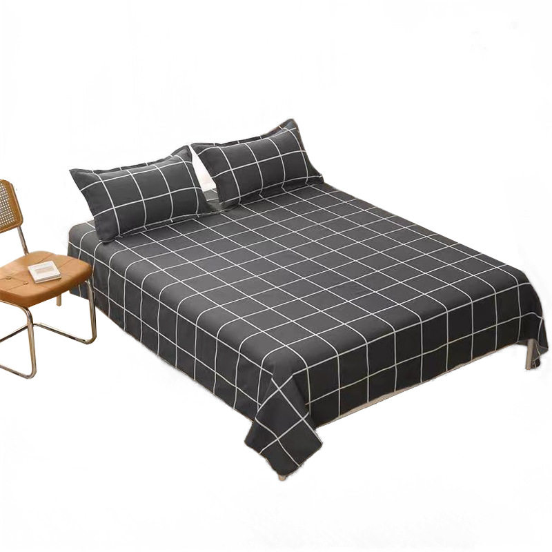Dormitory three-piece skin-friendly brushed plaid quilt cover student single bed sheet upper and lower bed quilt cover dormitory bedding