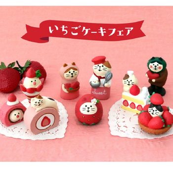 Japanese Zakka Cat Strawberry Dessert Food Play Desktop Cute Handmade Ornaments Micro View Resin Small Ornaments Crafts