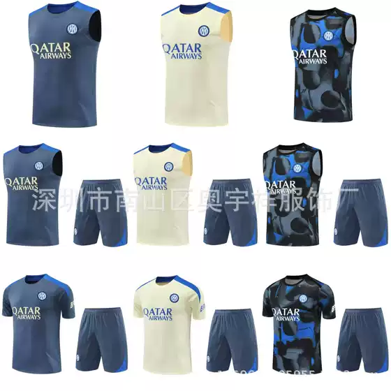 2425 season Inter Milan jersey short sleeve vest Inter Milan training clothes leisure sports sleeveless football clothes suit