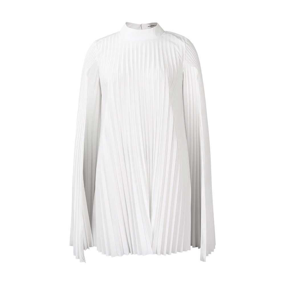 Plus Size Batwing Sleeve Dress Fashionable Loose Fit Pleated Design Elegant Style Spring Collection Wholesale