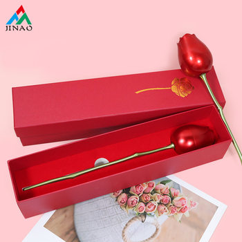 Valentine's Day confession single rose gift box metal plastic spray paint heaven and earth cover jewelry jewelry packaging box wholesale
