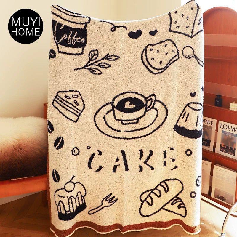 Ins Retro Blanket Half Knitted Sofa Air Conditioner Office Lunch Break Living Room Leisure Nap Blanket Blanket