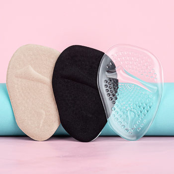 High-Heeled Shoes Anti-Pain Pads, Transparent Silicone Non-Slip Massage Forefoot Pads, Half-Size Pads, Thickened Arch Pads, Breathable and Shock-Absorbing