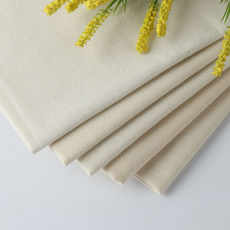 Spot polyester cotton canvas 8 A 12 A 16 A gray fabric natural color GRS black recycled cotton canvas handbag canvas fabric