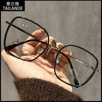 M2989 E-Commerce Large-Frame Metal Myopia Glasses for Men and Women Wholesale Autumn and Winter Hot-Selling Teddy Brown Flat Frames