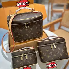 Guangzhou Cross-Border Genuine Leather Presbyopic Cosmetic Bag Women's Handbag Retro Printed Toiletry Bag Second-Hand Storage Foreign Trade