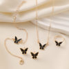 White Butterfly Drop Glaze Necklace, Exquisite, Simple and Versatile, Niche Fashion, High-End Clavicle Chain, Elegant Necklace Set