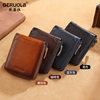 Wallet Men's 2025 New Genuine Leather Zipper Wallet Coin Card Holder All-In-One Wallet Trendyy Short Wallet Men's Style