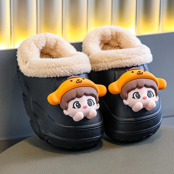 Parent-Child Children's Cotton Slippers for Boys and Girls Eva Home Non-Slip Waterproof Warm Parent-Child Adult Winter Cotton Shoes