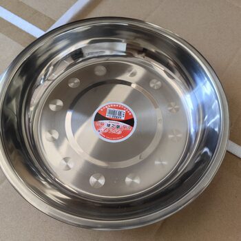 Non-magnetic Thick Round Plate Stainless Steel Round Plate Dish Plate Dezhi New Round Plate 28cm-28cm Multi-purpose Dish Plate Cake