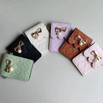 Factory Bow Pearl Diamond Card Bag Phone Case Card Case Small Chanel Style Coin Purse