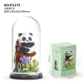 P1279 panda garden-tree [transparent cover black base]]