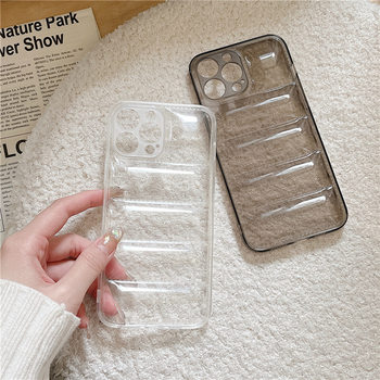 Summer Simple and Fresh Three-Dimensional Case Suitable for Apple 17Pro Transparent down Jacket Style 16Pro/15Pro/14 Phone Case X