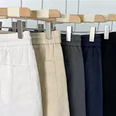 Cotton and Linen Shorts Men's Summer Linen Five-point Pants Men's Beach Pants Linen Medium Pants Loose Casual Large Pants