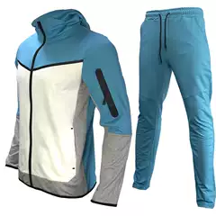 Men's Sports Suit with Hood, Color-Blocking Casual Sports Jacket and Sweatshirt Set, 1688 Cross-Border Exclusive Plain Version