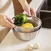 Food-Grade Stainless Steel Basin for Washing Vegetables, Kneading Dough, Baking, Home Kitchen Salad Mixing Bowl, Colander Basket