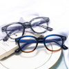 2021 New European and American rice nail round frame anti-blue light flat mirror jelly striped vintage glasses frame for men and women