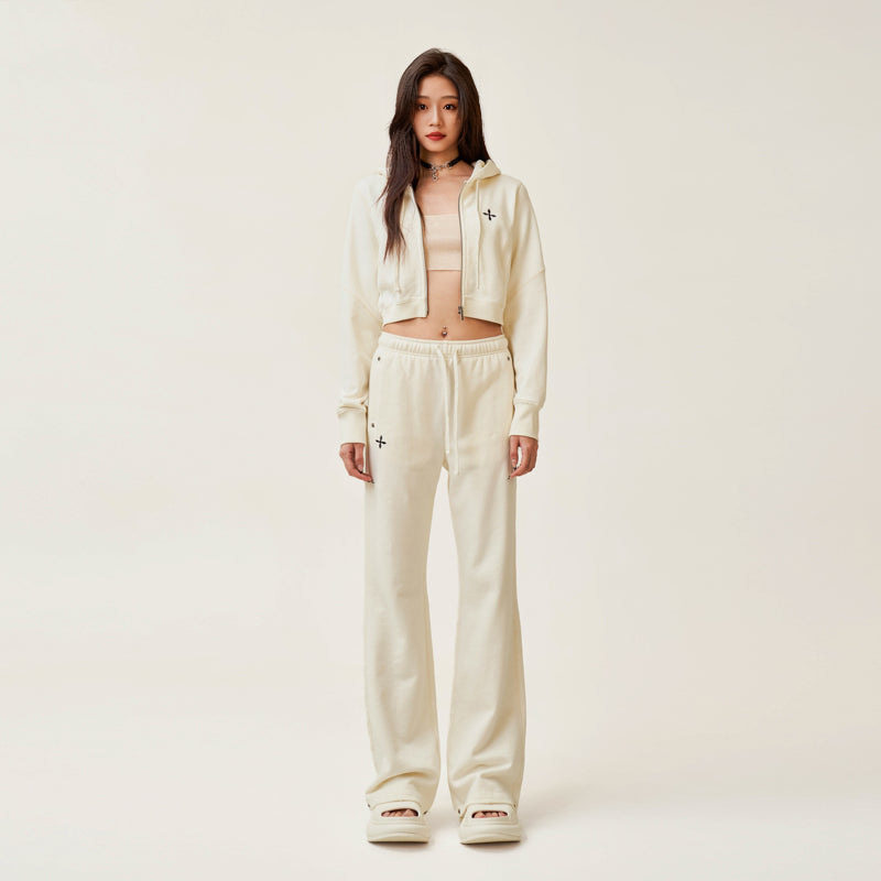 Smfk Wandering Morning Jogging Suit Casual Slim Hoodie + Trousers Two-Piece Set