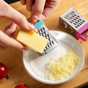 Mini Cheese Grater, Four-Sided Grater, Stainless Steel Grater, Multi-Functional Vegetable Cutter, Kitchen Gadget Lemon Grater