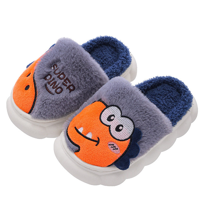 Children's Cotton Slippers Winter 2025 New Style Boys' Dinosaur Indoor Home Girls' Baby Kids Non-Slip Parent-Child Cotton Shoes
