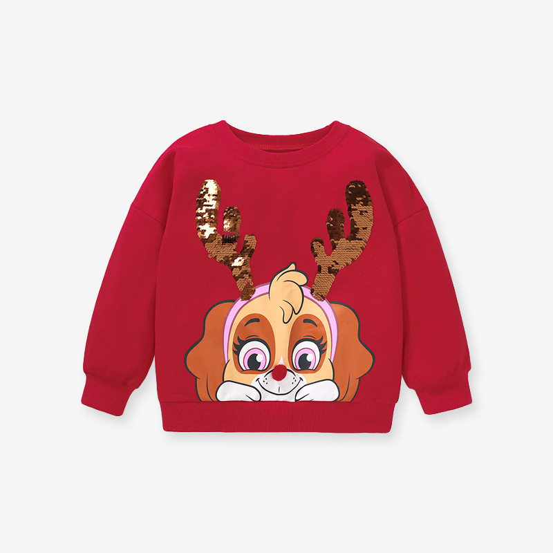 Christmas Girls' Hoodie, Cute Cartoon Deer Kids' Clothing, Autumn Cotton Kids' Hoodie