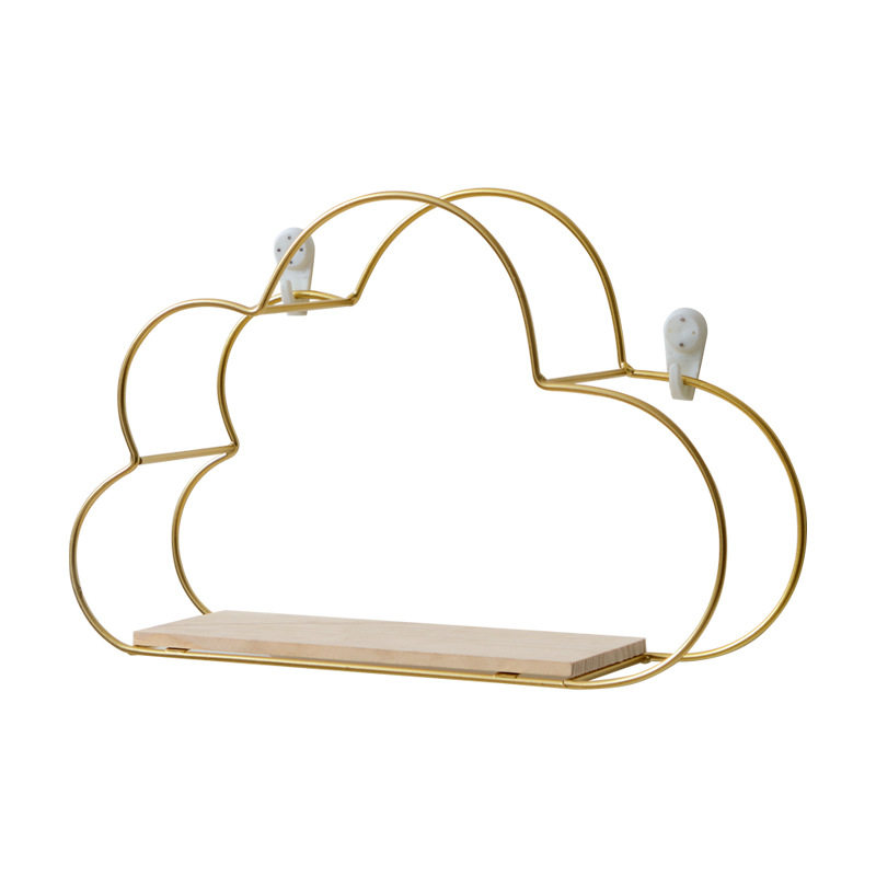 Nordic Wrought Iron Storage Rack for Living Room Wall, Bedroom, Bathroom Wall Storage Rack, Bathroom Rack, Wall-Mounted, Nail-Free