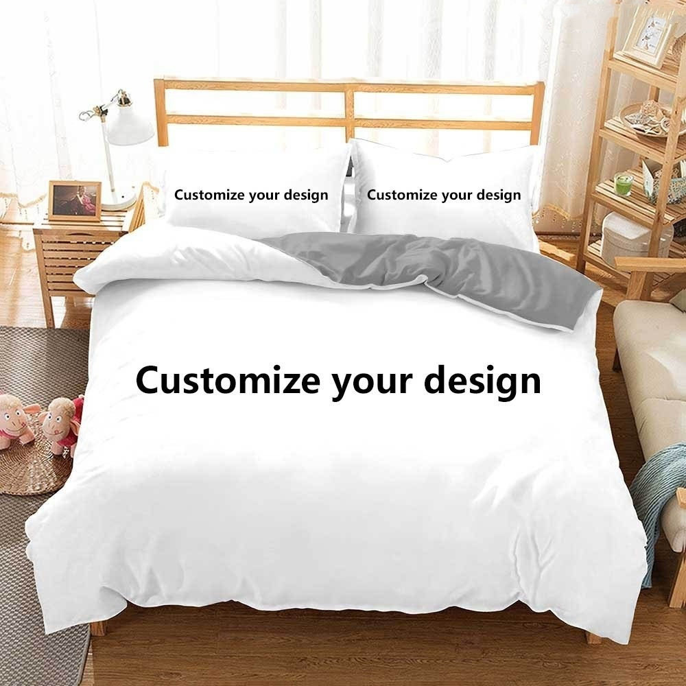 Cross-Border Three-Piece Quilt Cover 3D Digital Printing down Quilt Cover Set DIY Popular Bedding Quilt Cover Wholesale