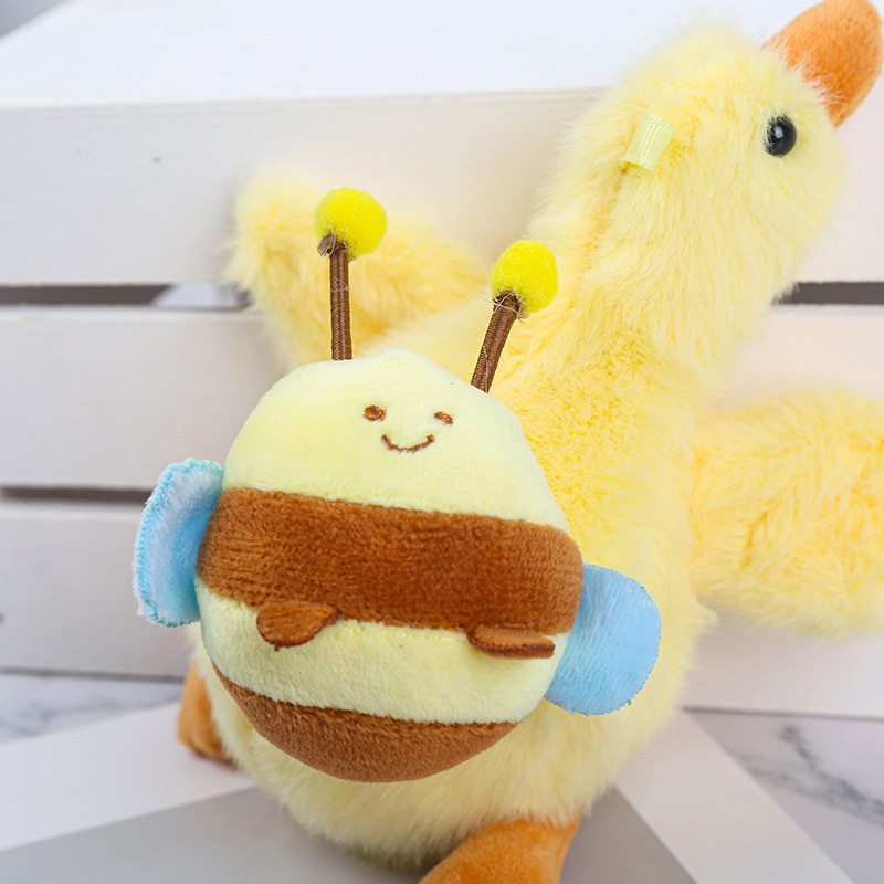 Cute Stretchy Big White Goose Keychain Pendant Doll Bag Charm Plush Toy Stress Relief Fun Stuffed Animal Toy