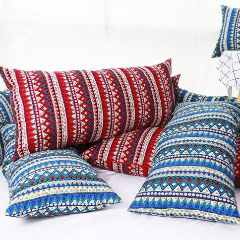 Bohemian Cotton and Linen Pillow Case Ethnic Style Decoration Long Cushion Homestay Terrace Photo Studio Shooting Big Pillow