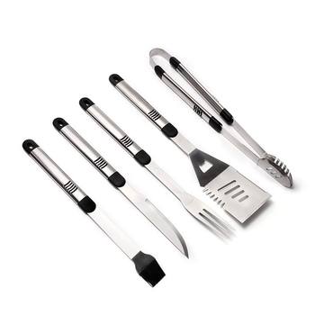 BBQ Outdoor Stainless Steel Grill suit Free Combination Knife and Fork Clamp and Shovel 5 Piece Set Outdoor Camping BBQ Supplies