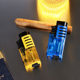 Decorative Transparent Three-straight Lighter Outdoor Fire Portable Export Blue Flame Cigar Inflatable Lighter Wholesale