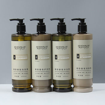 Sevenplus Sandalwood Fragrance Shampoo Shower Gel Conditioner Body Lotion Care Set for Hotel and B&B