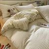 Cotton waffle bed four-piece cotton 2025 new autumn and winter thick quilt cover student bed sheets three-piece set