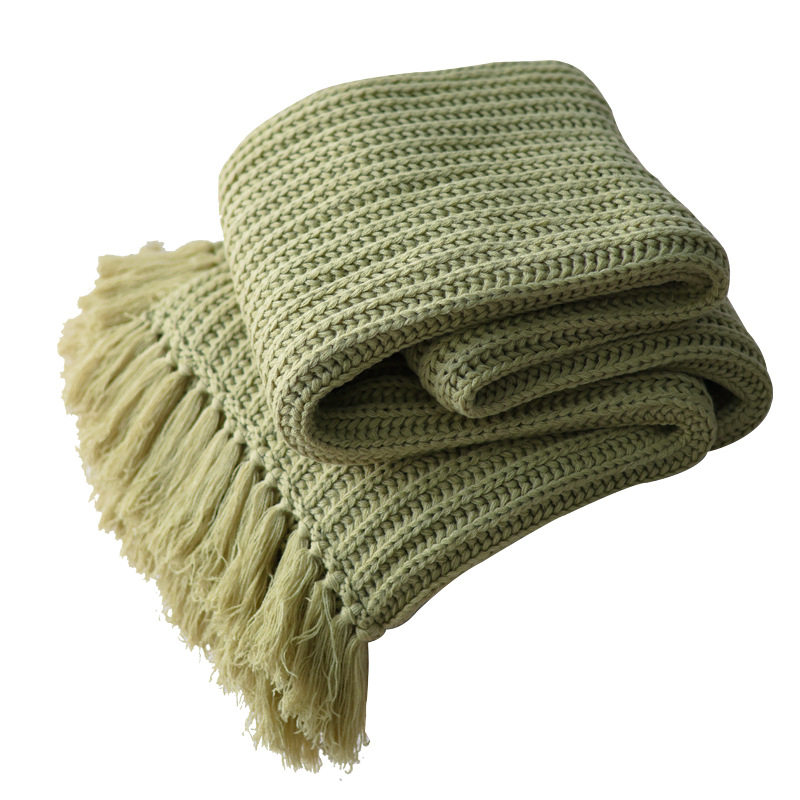 Solid Color Thickened Towel Bedside Towel Sofa Leisure Decorative Blanket New Generation Ready-Made Woven Blanket