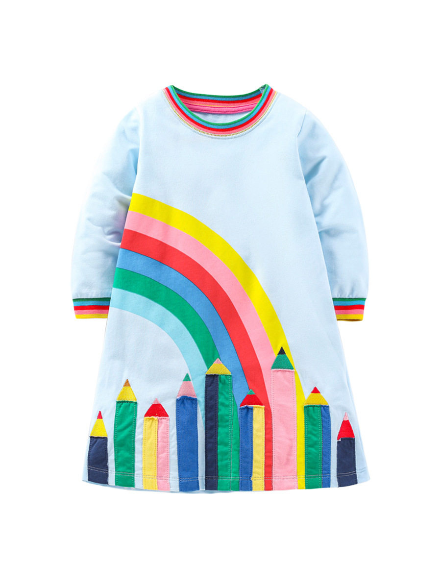 Custom-made, Special Supply Kids' Dress, New Autumn Long-sleeve Crewneck Loose Maxi Dress