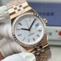 Women's rose gold steel white plate diamond ring-36mm