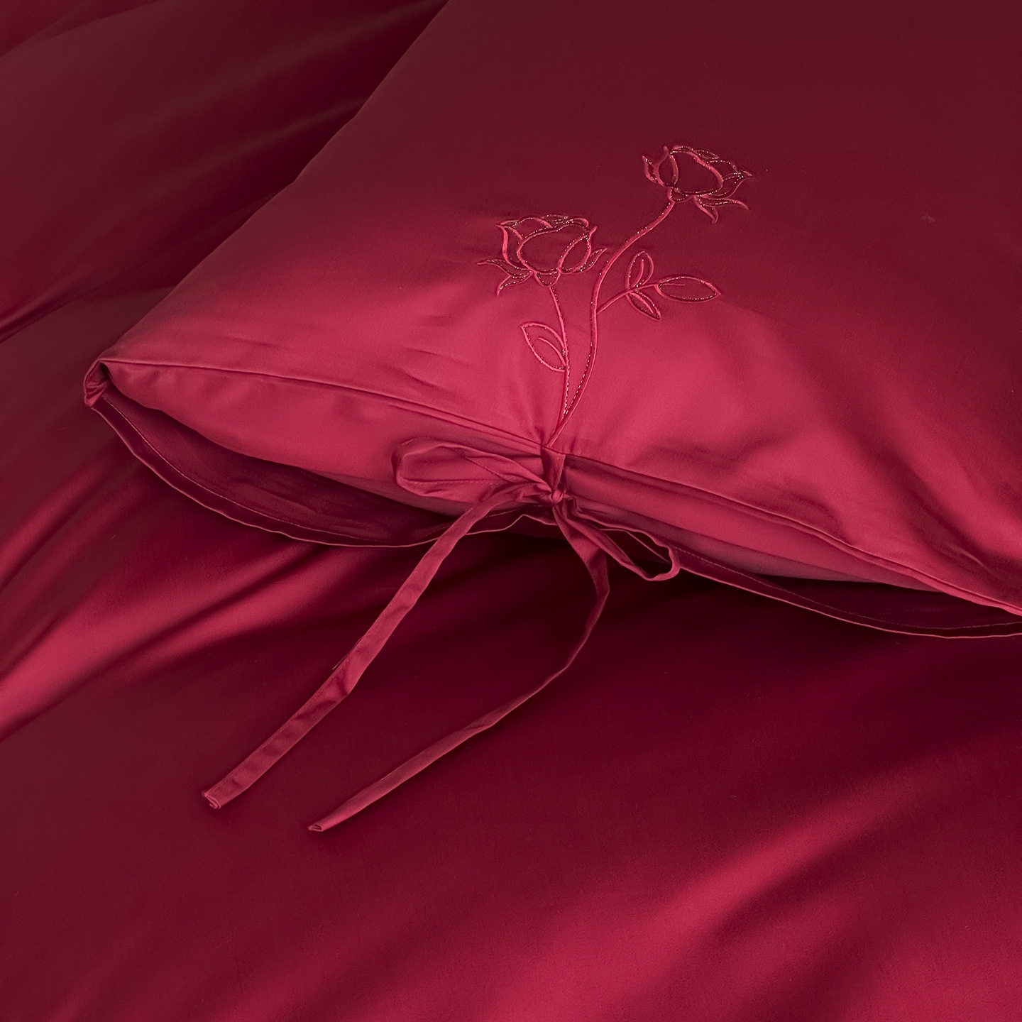 100-Count Bright Red Wedding Cotton Four-Piece Set for Wedding Celebrations Pure Cotton Long-Staple Cotton Quilt Cover Bed Sheetss and Fitted Bed Sheetss