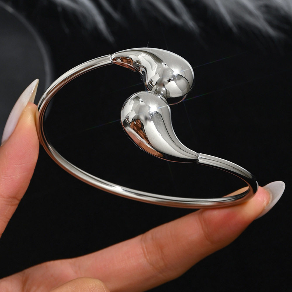 欧美热卖时尚不锈钢金色手镯不易褪色18K不锈钢首饰gold bangles