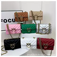 Cross border wholesale diamond grid chain swallow bag 2025 new versatile small square bag fashionable and stylish single shoulder crossbody bag