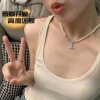 [True Same Edition] Empress Dowager Saturn Pin Pearl Necklace Women's High-value Elegant Shining Spice Girl Clavicle Chain