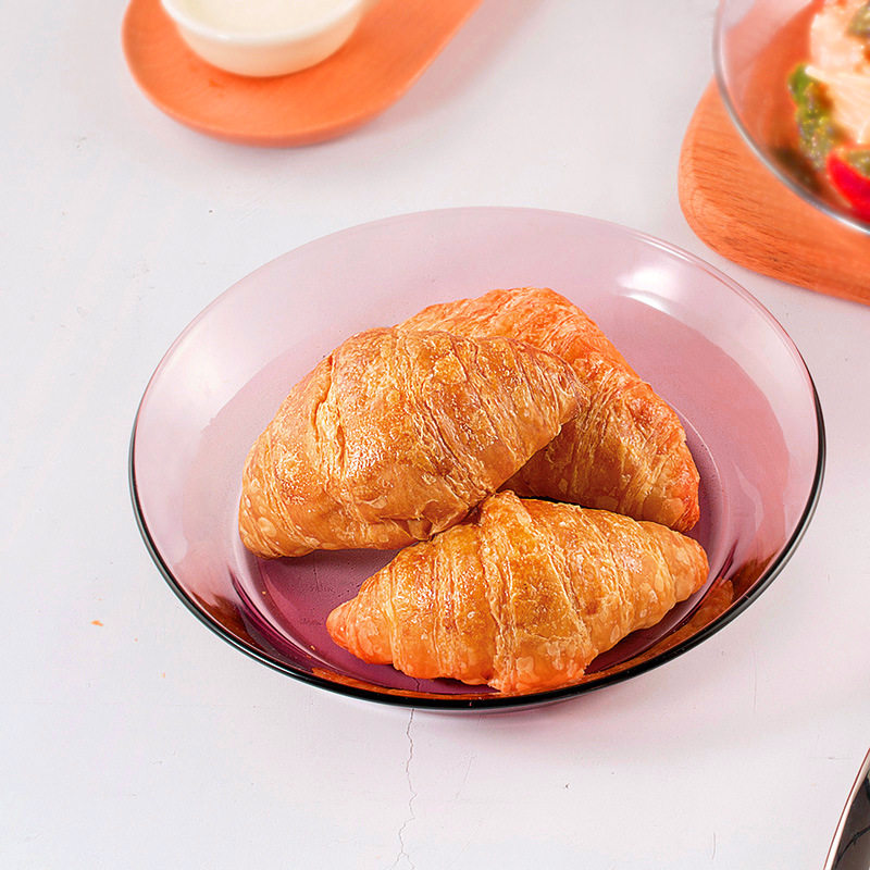 Tempered Glass Purple Dessert Cake Plate Pasta Plate Fried Rice Tray Dish Vegetable Salad Fruit Plate Western Food Plate