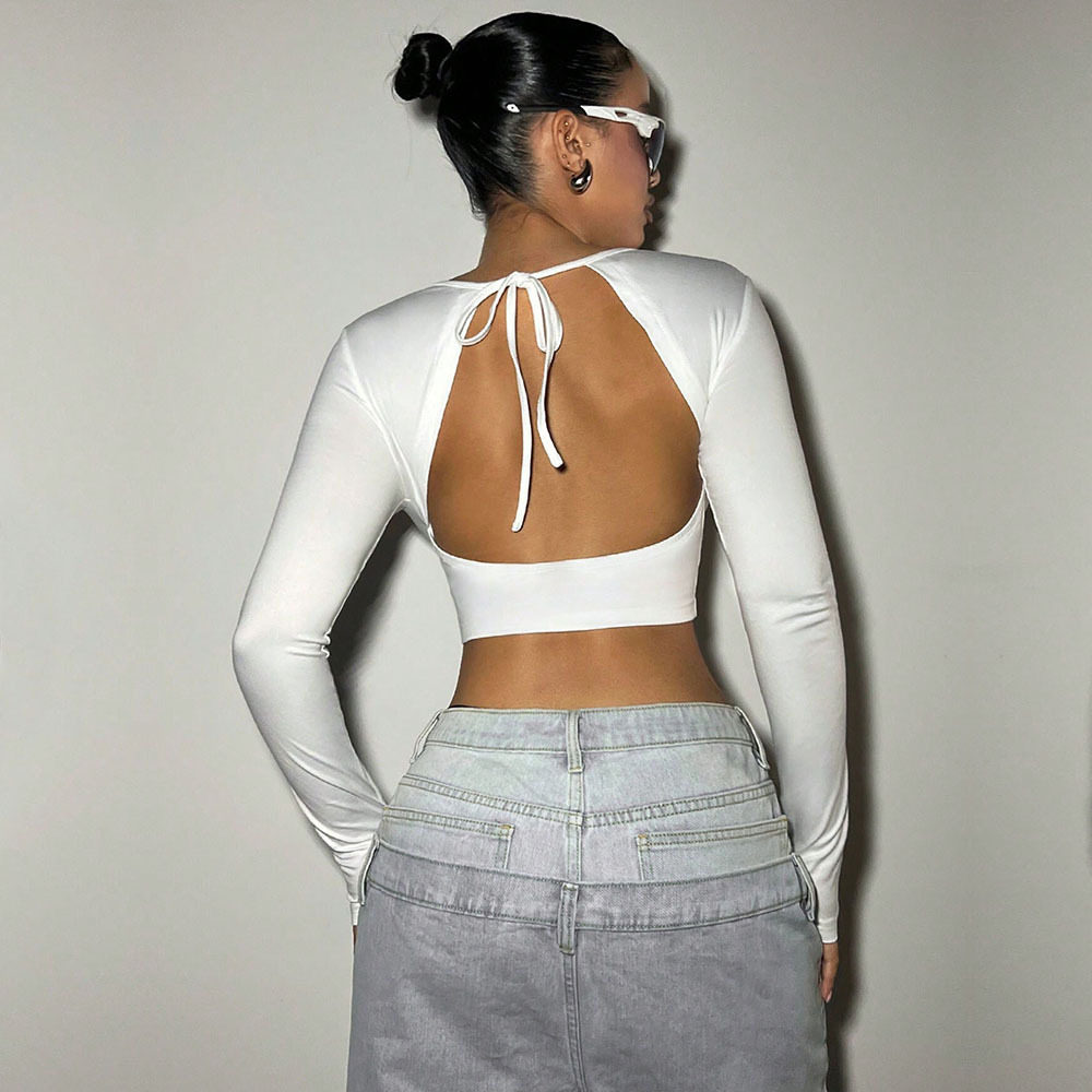 Womens Sexy Backless Crop Top Slim Fit Trendy Design Spring Summer Style Wholesale Available